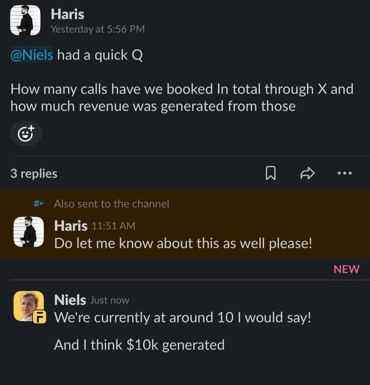 Revenue Generated From X For Niels